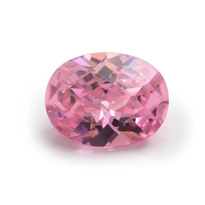 Nouveau produit couleur rose rugueux forme ovale bijoux CZ