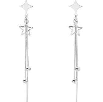 Boucles d'Oreilles Papillon Pampille Argent Massif 925 Plaqué Or