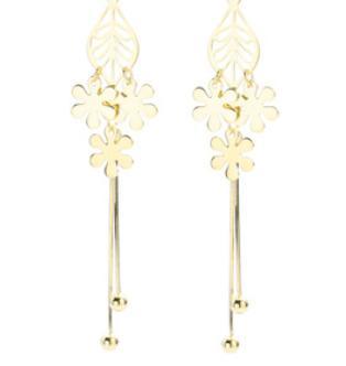 Boucles d'oreilles à la mode plaquées en argent sterling 925 de belles fleurs