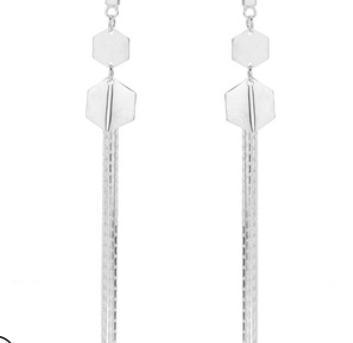 Boucles d'oreilles en argent sterling plaqué or de style simple 925