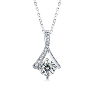 Élégant pendentif d'anniversaire de mariage en argent sterling Moissanite 925