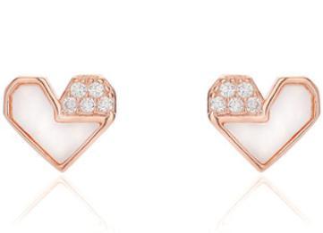 Boucles d'oreilles Love en argent sterling plaqué or au design exclusif 925