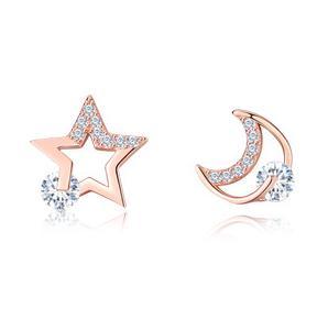 Boucles d'oreilles Pop Star Moon en argent sterling 925 plaqué or