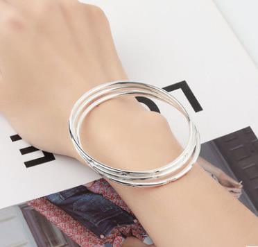 Trois bracelets combinés pour femme bracelet en argent massif incrusté de bijoux jeunes