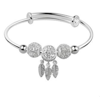 Alliage plaqué argent 999 niche en argent personnalisé Bracelet de villa de vent froid Bracelet en argent en gros