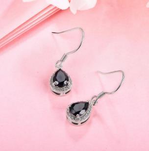 Boucles d'oreilles fantaisie multicolores en forme de poire en argent sterling 925