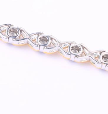 Bracelet en argent sterling avec diamants naturels plaqué or bijoux jaunes