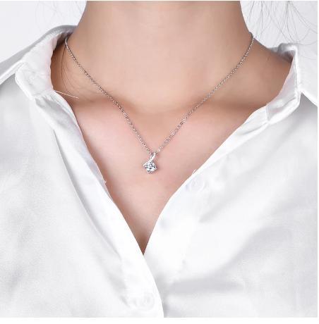 Excellente coupe passe couleur argent bonne clarté 925 collier pendentif en argent pour cadeau femme