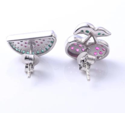 Boucles d'oreilles Lovely Fruit Boucles d'oreilles en argent sterling plaqué or 925