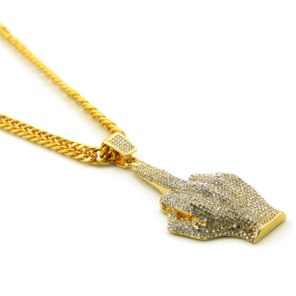 Hip Hop The Middle Finger Satire Collier Pendentif