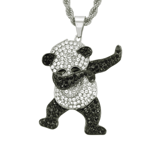 Hip Hop Mignon Rock Panda Collier Pendentif