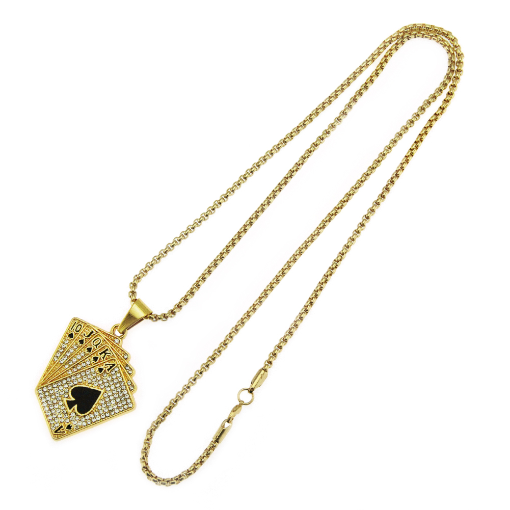 Collier en cristal avec pendentif en cristal incrusté d'or