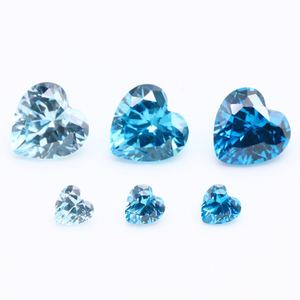 Usine de gros 3A Blue Heart Cut Cubic Zirconia