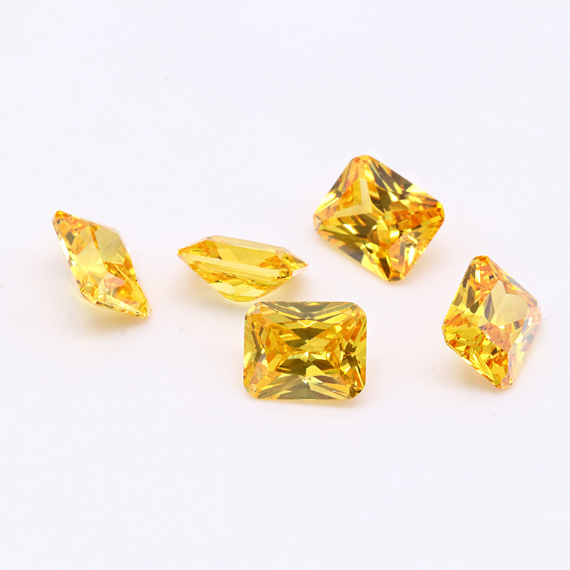 Zircon cubique jaune doré brillant 3A de haute qualité