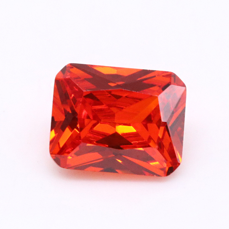 3A Rouge Brillant Rectangle Cubic Zirconia