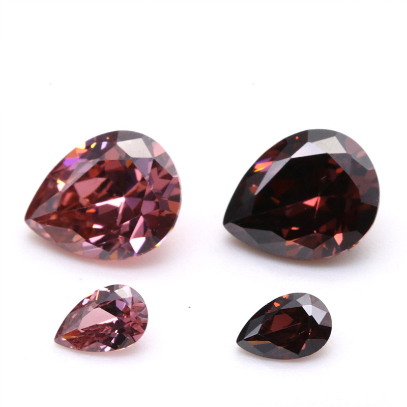 Vente en gros 3A Rouge en forme de poire VVS Cubic Zirconia