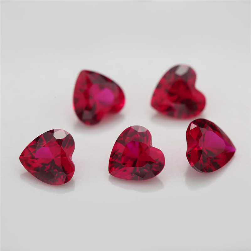 7 # coeur corindon rouge rubis artificiel corindon synthétique en gros