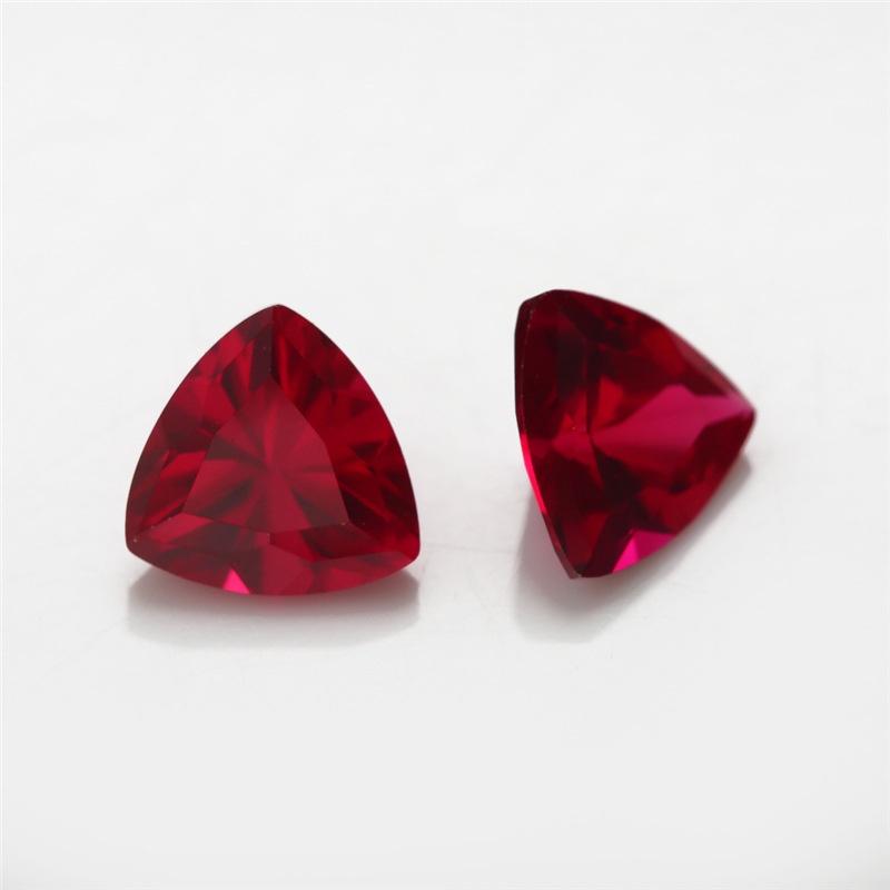 8 # accessoires de bague rubis artificiel triangle de corindon rouge