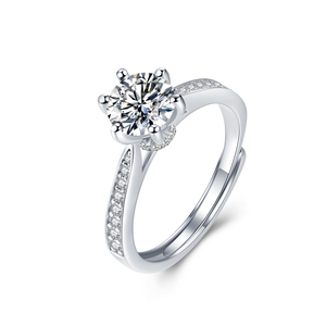 Bague élégante en diamant Moissanite pour femme en argent sterling 925 plaqué or blanc 14 carats