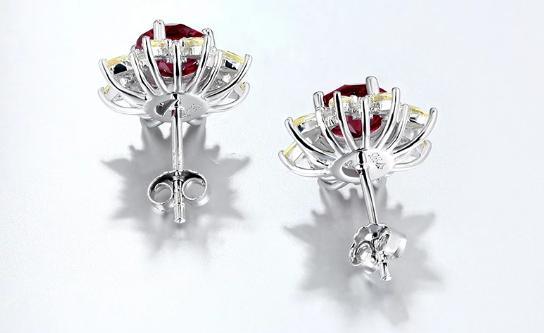 Boucles d'oreilles en argent sterling rubis pour femmes bijoux fins rubis jaune zircon style romantique