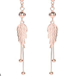 Boucles d'oreilles fantaisie en argent sterling 925 avec plume d'ange