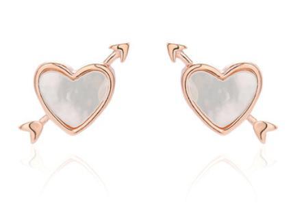 Boucles d'oreilles pour femmes en argent sterling plaqué or avec flèche de cupidon 925