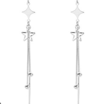 Boucles d'oreilles étoile pompon plaqué or argent 925