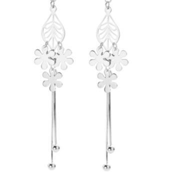 Boucles d'oreilles à la mode plaquées en argent sterling 925 de belles fleurs