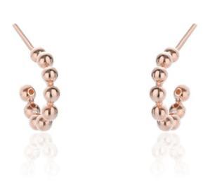 Boucles d'oreilles simples plaquées en argent sterling 925