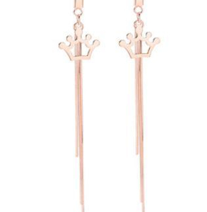 Boucles d'oreilles pour femme en argent sterling 925 avec pompon couronne