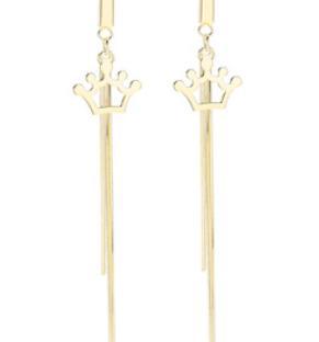 Boucles d'oreilles pour femme en argent sterling 925 avec pompon couronne