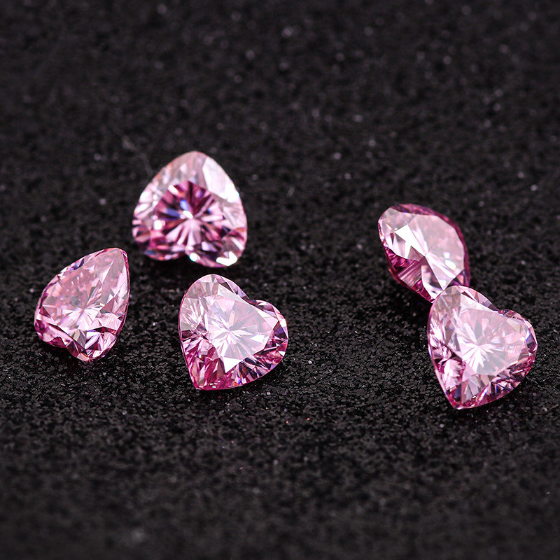 5.0mm Rose VVS Coeur Coupe Moissanite Haute Qualité Prix Usine Moissanite Synthétique