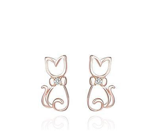 Boucles d'oreilles élégantes pour femmes en argent sterling 925 avec chaton