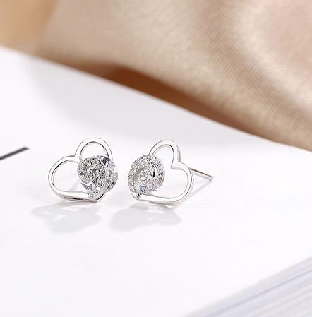 Waves in The Heart Boucles d'oreilles mignonnes pour femmes plaquées en argent sterling 925