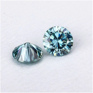 7.0-8.0mm Moissanite bleue ronde brillante de haute qualité DEF pour la fabrication de bijoux