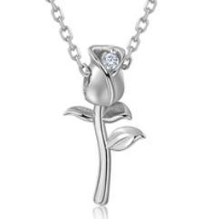 Nouveau collier de rose de jardin Collier en argent sterling plaqué or S925