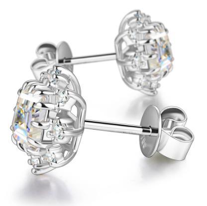 Boucles d'oreilles mignonnes en forme de flocon de neige Boucles d'oreilles en or plaqué argent sterling 925