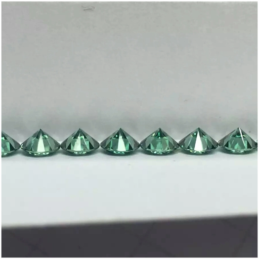 8.0-9.0mm vert de haute qualité DEF Round Brillant Cut Moissanite pour la fabrication de bijoux