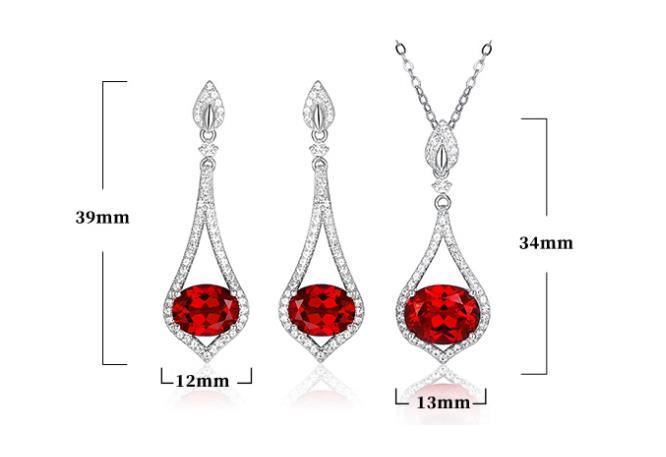 Boucles d'oreilles bijoux en argent rubis S925 cadeaux de bijoux de style romantique de mode exquise