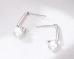 Boucles d'oreilles simples en métal perlé Boucles d'oreilles en argent sterling 925 plaqué or