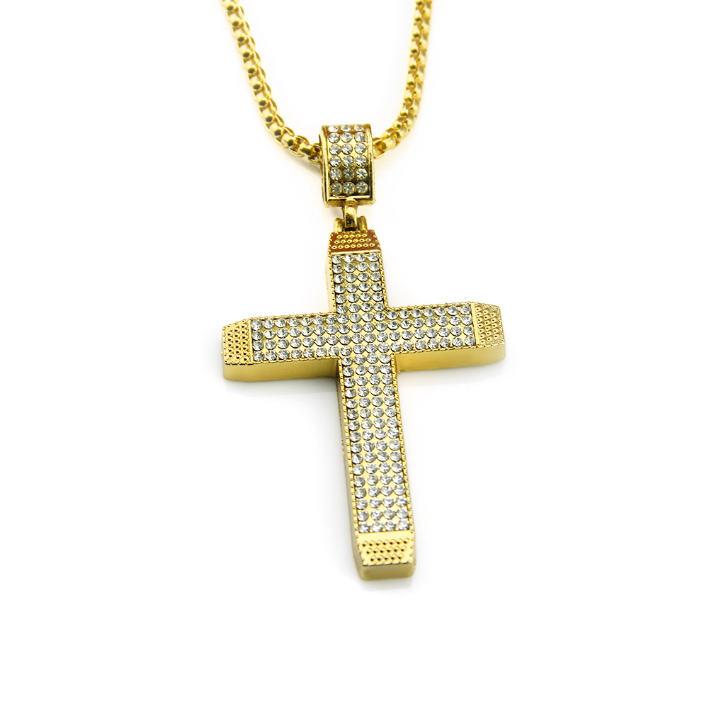 Pendentif Croix Ecklace Religieux Hip Hop