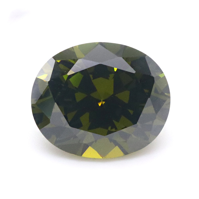 VVS Vert Olive 5A Ovale 3EX Cubic Zirconia