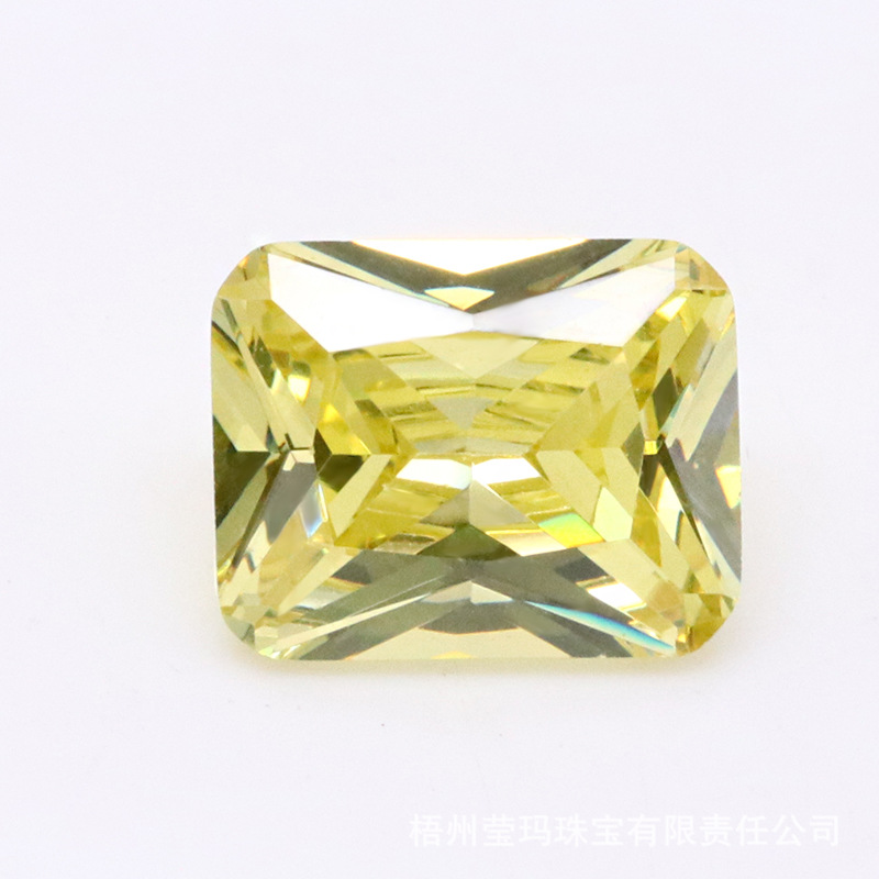 Olive 3A Crystal Gem Factory Rectangle de gros Zircon cubique