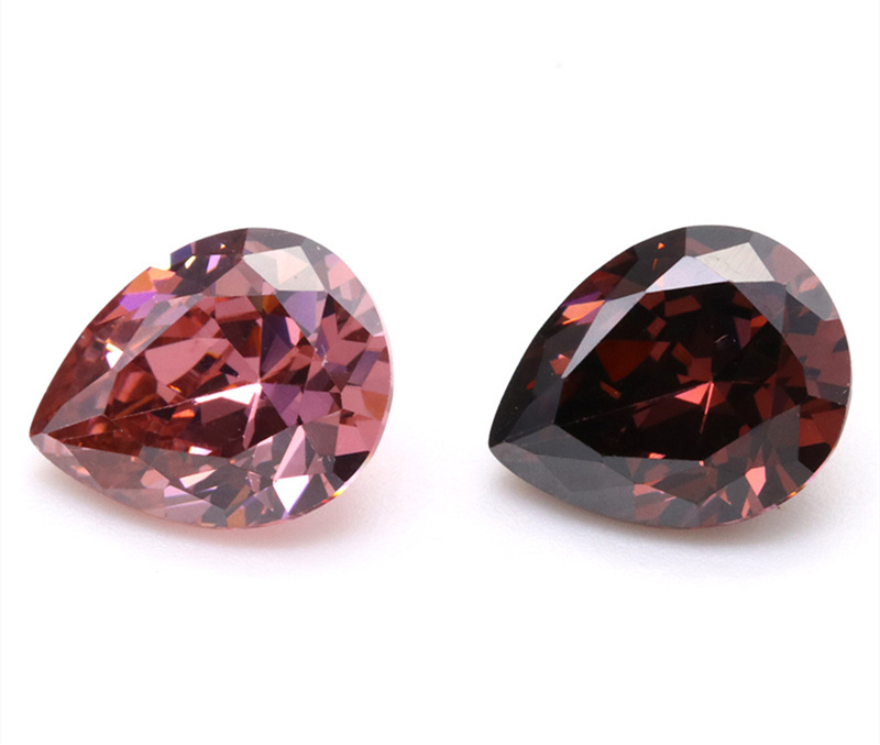 Vente en gros 3A Rouge en forme de poire VVS Cubic Zirconia