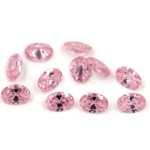 Nouveau produit couleur rose rugueux forme ovale bijoux CZ