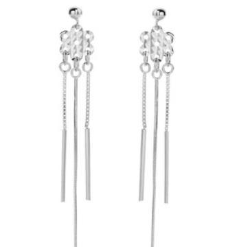 Boucles d'oreilles Court Style en argent sterling 925 avec pompon plaqué or