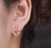 Boucles d'oreilles New Heart en argent sterling 925 Boucles d'oreilles décoratives Star Moon