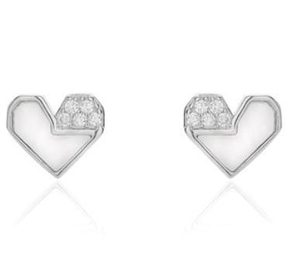 Boucles d'oreilles Love en argent sterling plaqué or au design exclusif 925