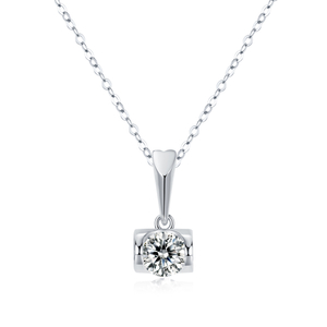 Collier personnalisé en argent sterling 925 plaqué or blanc 14 carats VVS Moissanite