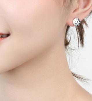 Boucles d'oreilles en argent sterling 925 avec biscuits mignons